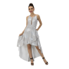Vestido 3/4 de fiesta escote regular