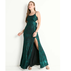 Vestido maxi de fiesta escote espalda con broche