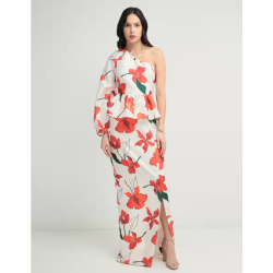 Vestido maxi de fiesta escote medio