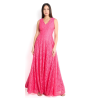 Vestido largo de fiesta escote V
