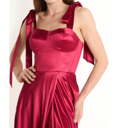 Vestido maxi de fiesta escote corazón