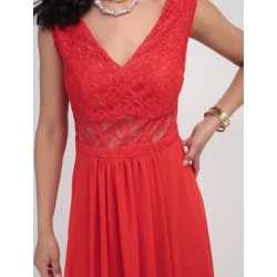 Vestido maxi de fiesta Damaia Atelier escote V