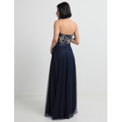 Vestido largo de fiesta escote corazón para mujer