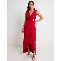 Vestido largo de fiesta escote v para mujer