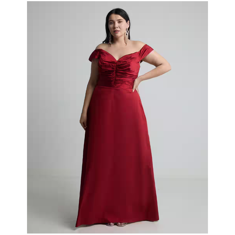 Vestido maxi de fiesta The Pattern escote bardot Vestido maxi de fiesta The Pattern escote bardot