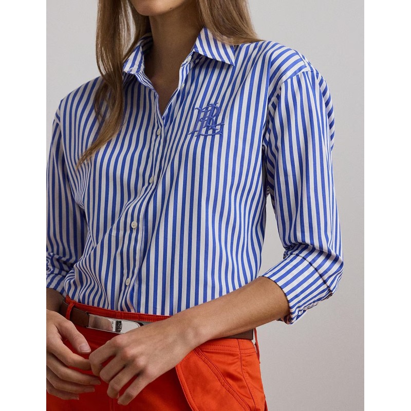 LAUREN RALPH LAUREN  Blusa camisera manga larga para mujer