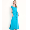 Vestido maxi de fiesta escote bardot