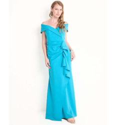Vestido maxi de fiesta escote bardot