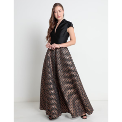 Vestido largo de fiesta escote medio para mujer