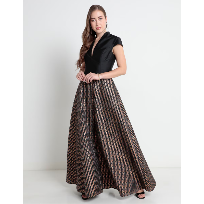 Vestido largo de fiesta escote medio para mujer Vestido largo de fiesta escote medio para mujer