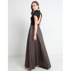 Vestido largo de fiesta escote medio para mujer
