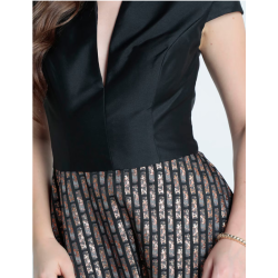 Vestido largo de fiesta escote medio para mujer