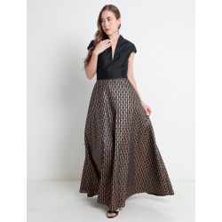 Vestido largo de fiesta escote medio para mujer