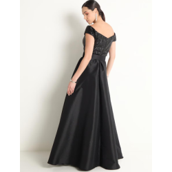 Vestido maxi de fiesta escote bardot