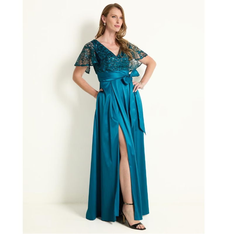 Vestido maxi de fiesta escote V Vestido maxi de fiesta escote V