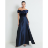 Vestido maxi de fiesta escote bardot