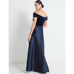 Vestido maxi de fiesta escote bardot