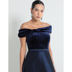 Vestido maxi de fiesta escote bardot