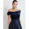 Vestido maxi de fiesta escote bardot