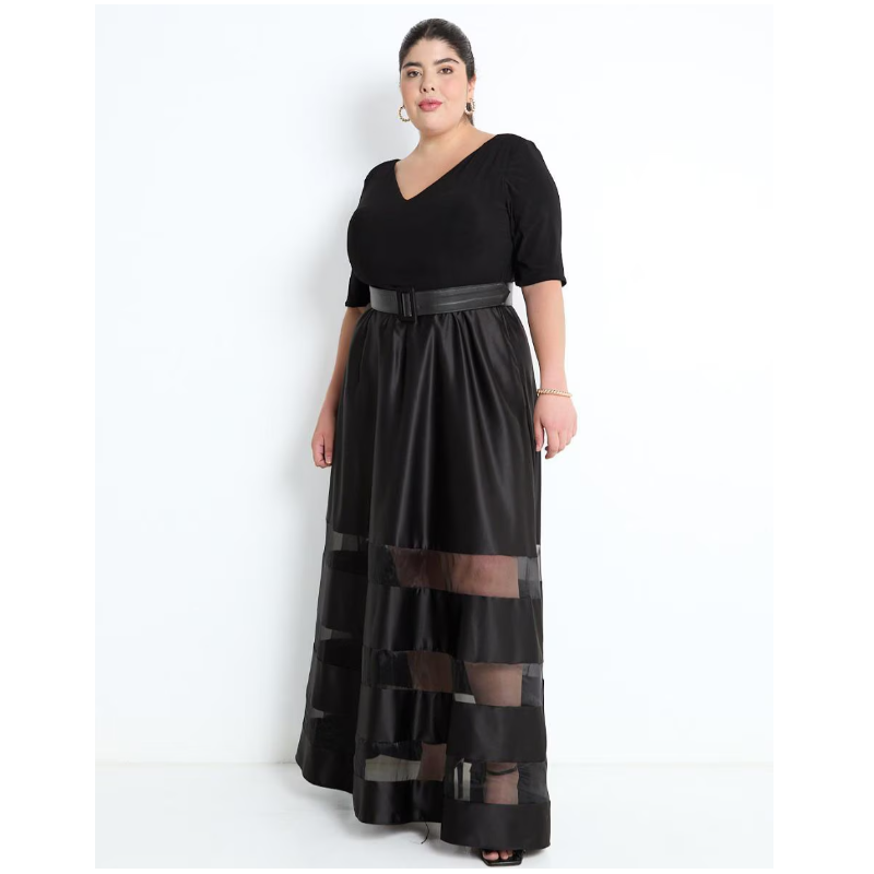 Vestido maxi de fiesta escote V Vestido maxi de fiesta escote V
