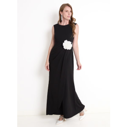 Vestido largo de fiesta escote regular